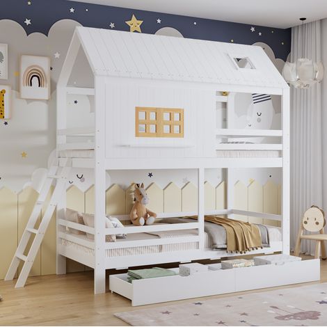 letto salvaspazio 90x200 con cassetti e tetto HAVRYA (1/5)