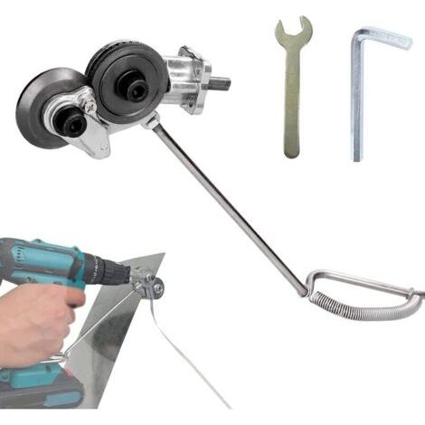Coupeur De Plaque pour Perceuse électrique à Métal, Accessoire De Perceuse à Métal Grignoteuse avec Adaptateur, Accessoire De Perceuse à Métal DIY, Couteau à Tôle Facile à Utiliser (1/5)