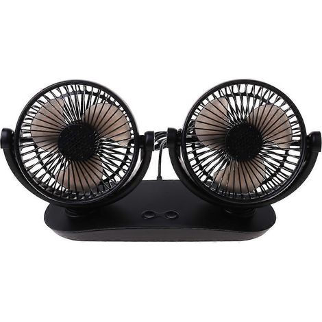 Mini-Elektro-Autoventilator mit zwei Köpfen, USB-betrieben, geräuscharm, 3 Geschwindigkeitsstufen