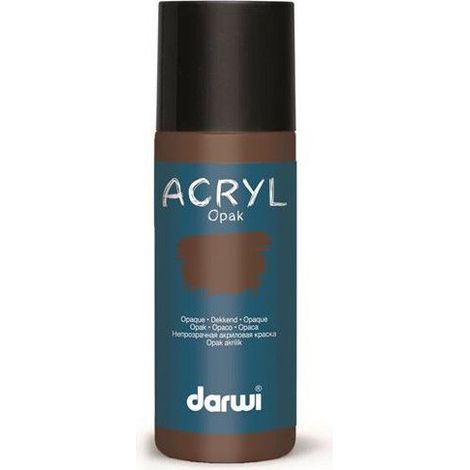 Peinture acrylique - Brun foncé - Tous supports - Opaque - Indélébile - Darwi - 80ml