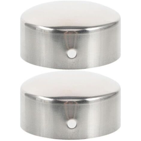 2-Piece Stainless Steel Handrail End Caps - 40mm Round Caps for Stair Railings - Ideal for Wooden and Metal Handrails (1/5)