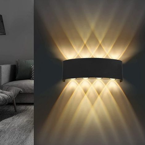Applique murale LED d'intérieur - Appliques murales - 22 x 8 x 5 cm - Applique murale avec éclairage haut et bas - Applique murale en aluminium moulé - 8 W - Applique murale d'intérieur - 3000 K - Lum (1/5)