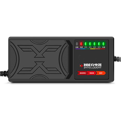 Chargeur intelligent pour batterie électromobile avec indicateur à 7 lumières pour vélo électrique scooter (1/5)