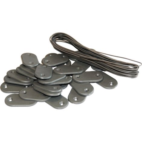 Kit de fixation Brise-vue - Lot de 10 kits (26 pastilles + 4m de fil par kit) Gris Clair Lot de 10 kits