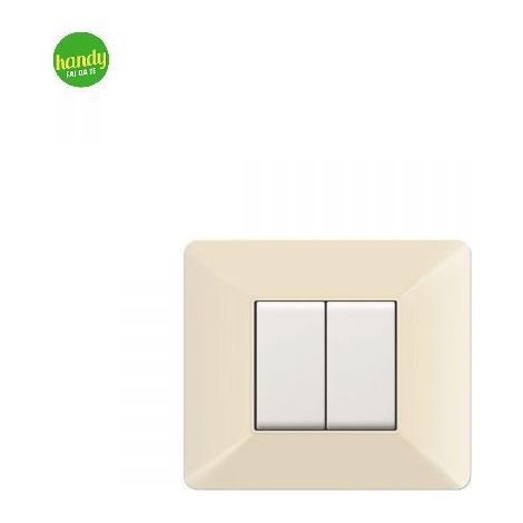Placca Easy 2 Moduli Avorio (Elettrocanali Cod. Ecse9802A)