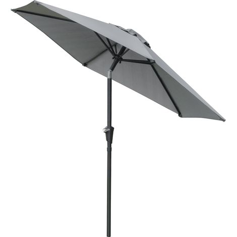 Ombrellone da Giardino Inclinabile con Apertura a Manovella e 6 Stecche 2,3x2m Grigio (1/5)