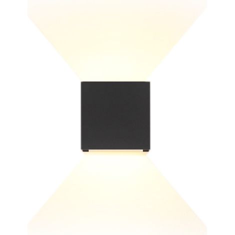 Lampada da parete per esterni a LED: GBLY per esterni, illuminazione per interni su e giù, lampada da esterno nera, moderna, impermeabile IP65, lampada da corridoio regolabile per parete di casa