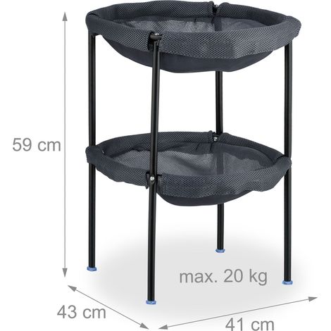 Amaca per gatti doppio comfort design moderno 80 x 50 x 20 cm in acciaio nero 130016847