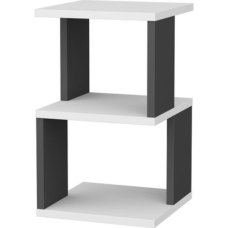 Table de chevet en bois "Carter" - 30 x 30 x 49 cm - Blanc