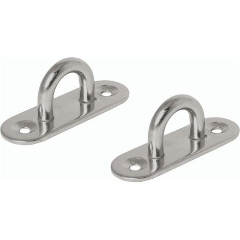 Dimensions Platine 80 x 26 mm Lot de 2 Platines à Œil Acier Inoxydable Diamètre Fil 8 mm Entraxe 20 mm (1/5)