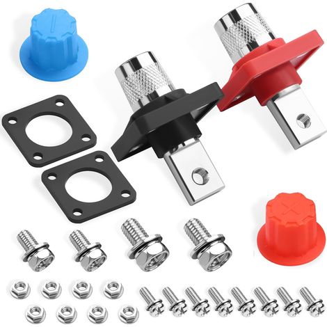 Connecteurs de borne de batterie automobile à travers-paroi 250 A/1 000 V CC, pour batteries automobiles, connecteurs de borne de batterie, bornes pour camions/4x4, embouts de câble de ba (1/5)