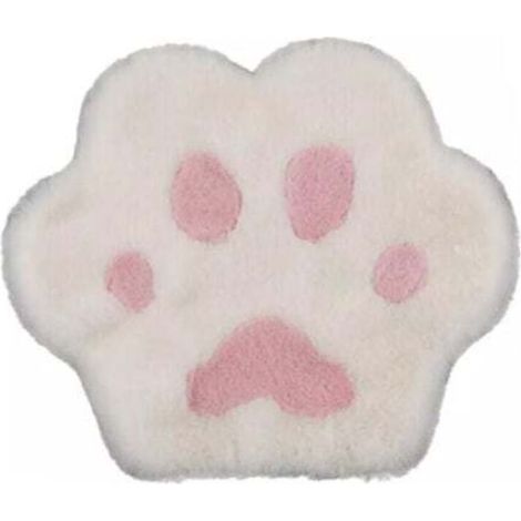 [JAMAIS UTILISÉ] Rose et blanc, coussin de siège de voiture patte de chat, joli coussin de patte de chat en peluche, coussin de siège chaud (1/4)