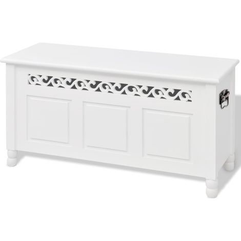 Maison Exclusive - Aufbewahrungsbank Barockstil MDF Weiß