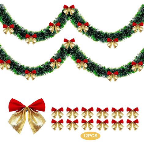 Guirlande Pendante Arbre De Noël - 2 Mètres - Ruban Coloré En Laine - Décoration Fenêtre Et Rampe D'Escalier (1/5)