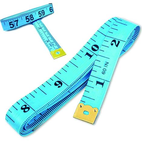 Schneidermaßband/Nähmaßband, beidseitige Markierungen, Messskala auf beiden Seiten: 0 bis 150 cm und 0 bis 60 Zoll, 2 Stück (1/3)