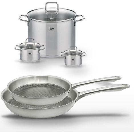 Lot de 2 poêles 24/28 cm Elo Relief Passion et 3 faitouts Elo Citrin (1/5)