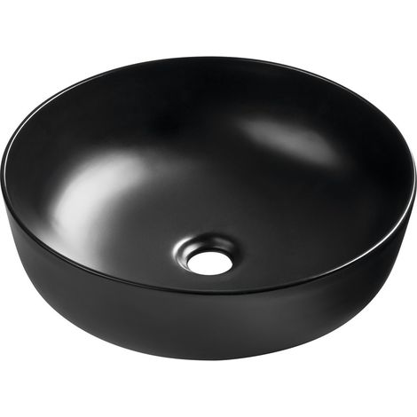 Vasque à poser RONDEA en céramique dia. 41 cm, noir mat (1/4)