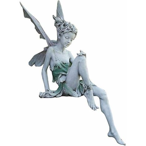 figurines De Jardin Elfes Assis 22cm Statue D'ange Figurines Jardin Statue De Fe Dcoration De Jardin (1/5)
