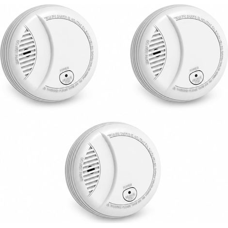 Connecté Detecteur de Fumée,Alarme Incendie Détecteur Fumée10 Ans avec Pile 9V Remplaçable,Alarme de Pile Faible,3 PCS (1/5)