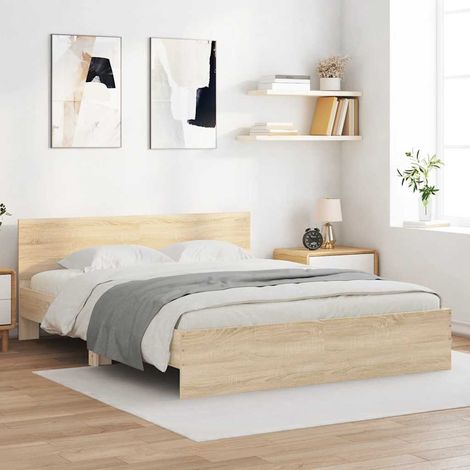 Cadre de lit sans matelas-Structure de lit chêne sonoma 150x200 cm 212946 (1/5)