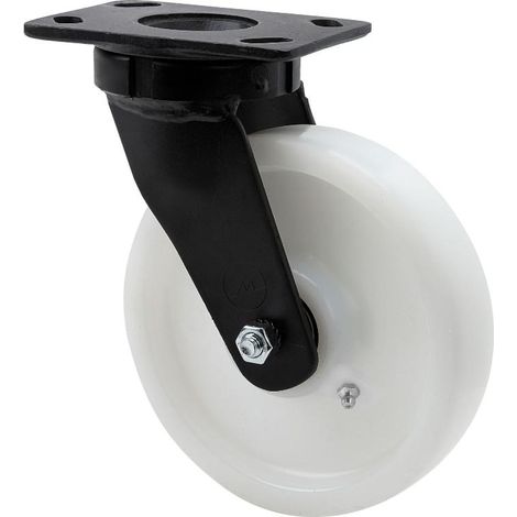 rueda giratora placa 10gt150-ft nylon blanco extrafuerte eje liso (1/2)