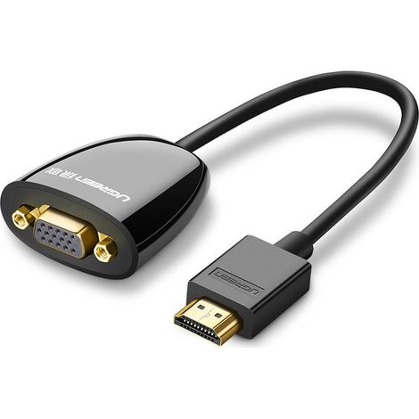 HDMI-Stecker auf VGA-Buchse, FHD, schwarzes Adapterkabel (1/5)