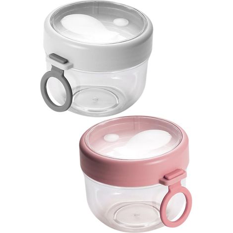 Piece Overnight Oatmeal Jar with Lid and Spoon Airtight (1/5)