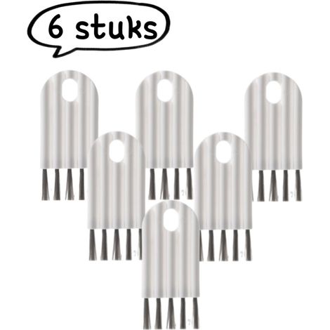 Brosse multi-usages en 6 pièces pour couvercles de tasses : brosse pour ouvrir un clavier, brosse incurvée pour couvercles de tasses, brosse de nettoyage, brosse avec rainure pour bouchon de bouteille (1/5)
