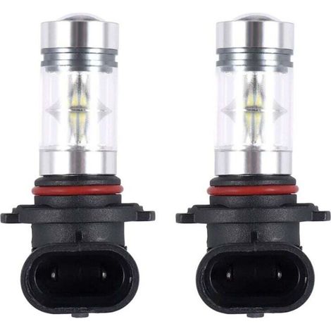 Lot De 2 Ampoules LED Anti-Brouillard 6000K Blanc H10 9045 9145 9140 100W 1200lm Projecteur Feux De Jour DRL (1/4)