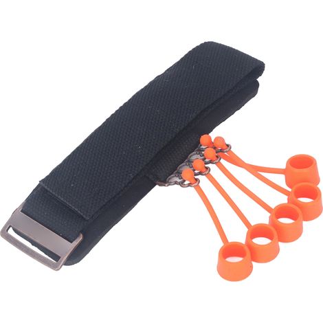 Fingertrainer aus Silikon, verstellbar, verbessert Flexibilität und Handgriffkraft, mit Handgelenkschlaufe, Schwarz (1/5)