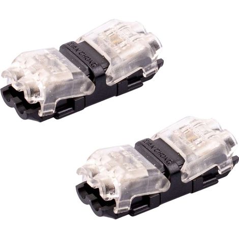 2x connecteur LED 2 broches 10mm à clipser raccord bande fil électrique cosse rapide lumière lampe cuisine maison meuble salle de bain (1/2)