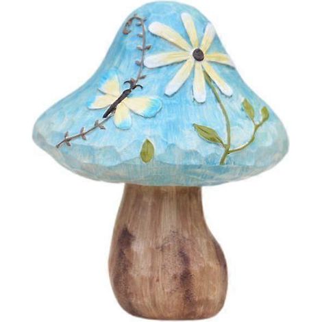Neue, handgefertigte Harzdekoration in Form eines Feldpilzes, ideal für Schlafzimmer, Wohnzimmer oder jeden anderen Raum. Blauer Pilz. (1/4)