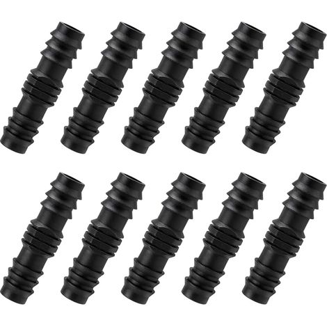 10 Connecteurs Droits pour Systèmes d'Irrigation, Raccords de Tuyau 16 mm, Connecteur à Colerette, pour Jardin, Serre, Irrigation Goutte-à-Goutte (1/5)