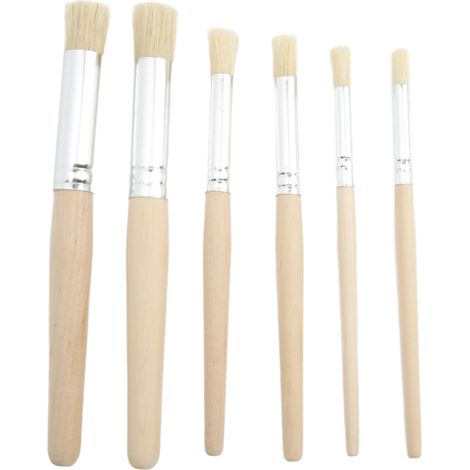 6 Pinceaux à Poils Naturels pour Aquarelle - Set de Brosses en Bois pour Art, DIY et Loisirs Créatifs (1/5)