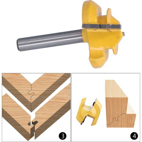 Fraise à tenon à 45 degrés, fraise à bois à queue de 1/4 pouce, queue de 1-3/8 pouce. (1/5)