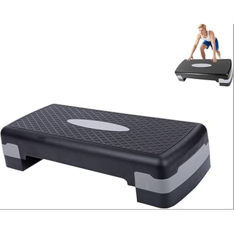 Planche de Step Fitness cm Ajustable - Stepper Antidérapant avec Hauteur Réglable (10-15 cm) pour Entraînement Aérobic et Musculation à Domicile - Écologique, avec Élastiques et Poids (1/5)