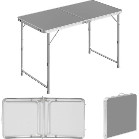 WOLTU Folding Camping Table Aluminium Picnic Portable Adjustable Party BBQ Patio Grey (1/5)