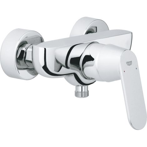 Grohe – Mitigeur de douche monocommande chromé – Montage mural apparent – Levier métallique – Cartouche céramique 46 mm – Limiteur de température