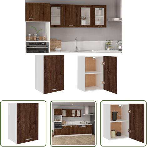 The Living Store Armoire suspendue Chêne marron 39,5x31x60 cm Bois d'ingénierie - Armoire Suspendue - Meuble De Cuisine - Rangement Cuisine - Armoire Murale - Bois D'ingénierie (1/5)