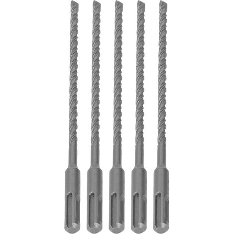 Mèche à percussion carbure 210 mm pour béton, brique, pierre - Lot de 5 - Pour perceuse à percussion. (1/5)