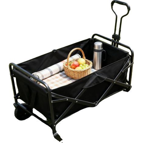Carro utilitario, Material: Tubo de acero, Dimensiones del bastidor: 674636 cm, Tamaño plegado: 511368 cm, Capacidad de carga: 80 kg, Diámetro de la rueda: 12,7 cm (1/5)