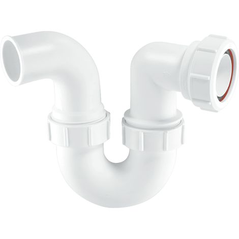McAlpine TT10 75mm Water Seal Running Tubular 'P' Trap with 1½" Multifit Outlet and plain spigot end for connection to a waste disposal unit (1/2)