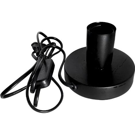 Base de mesa e27, con cable e interruptor, negra, ø120 x 85 mm
