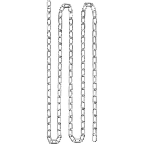 Chaîne à maillons calibrée, 3/16" x 250', charge utile 1100 lbs, acier carbone galvanisé zingué, avec 2 manilles rapides, pour remorquage, suspension, camping et animaux (1/5)