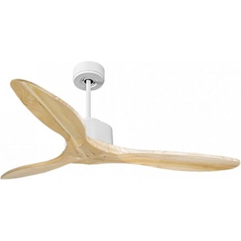 Modulo de KlassFan - Super destratificateur et ventilateur DC 132 cm Blanc pales bois clair sans Lumière  25 à 40 m²