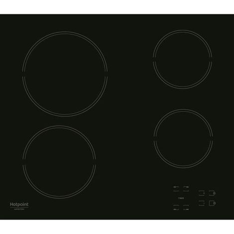 Piano cottura in vitroceramica - HOTPOINT - HR631C - 4 fuochi - 60 cm - Nero (1/4)