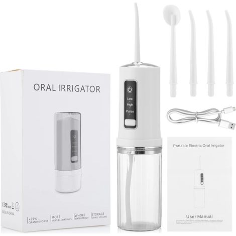 Hydropulseur portable sans fil (3 modes, rechargeable, étanche IPX7) (1/5)