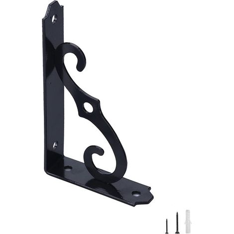 Support Triangulaire - En Fer Massif - Charge Utile 15 Kg - Angle Droit 90° - Pour Étagère Murale Chambre Cuisine Salle De Bain - Lot De 2 (1/5)