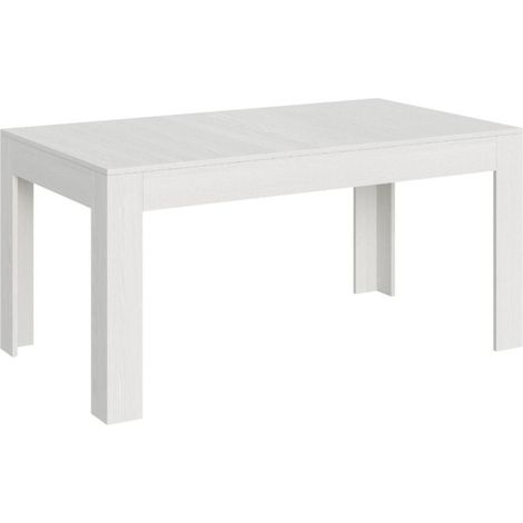 Table rectangulaire extensible 4 à 10 personnes 160 à 220 cm cendre blanche Tipi (1/5)