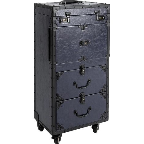 Chariot Cosmétique, Design Durable, Organisation Efficace, Bleu (1/2)
